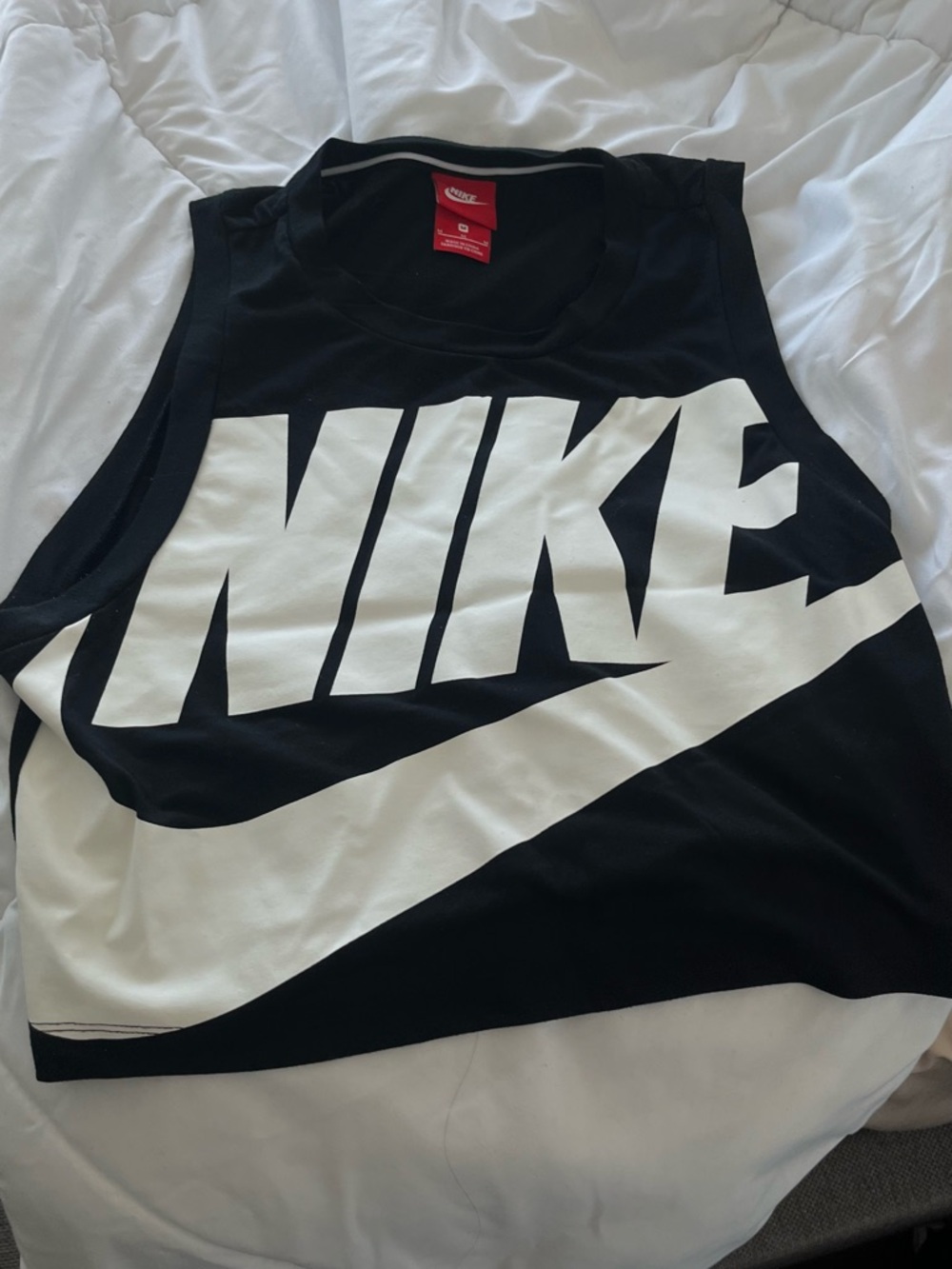 Nike Black with White Bold Logo Tank Top